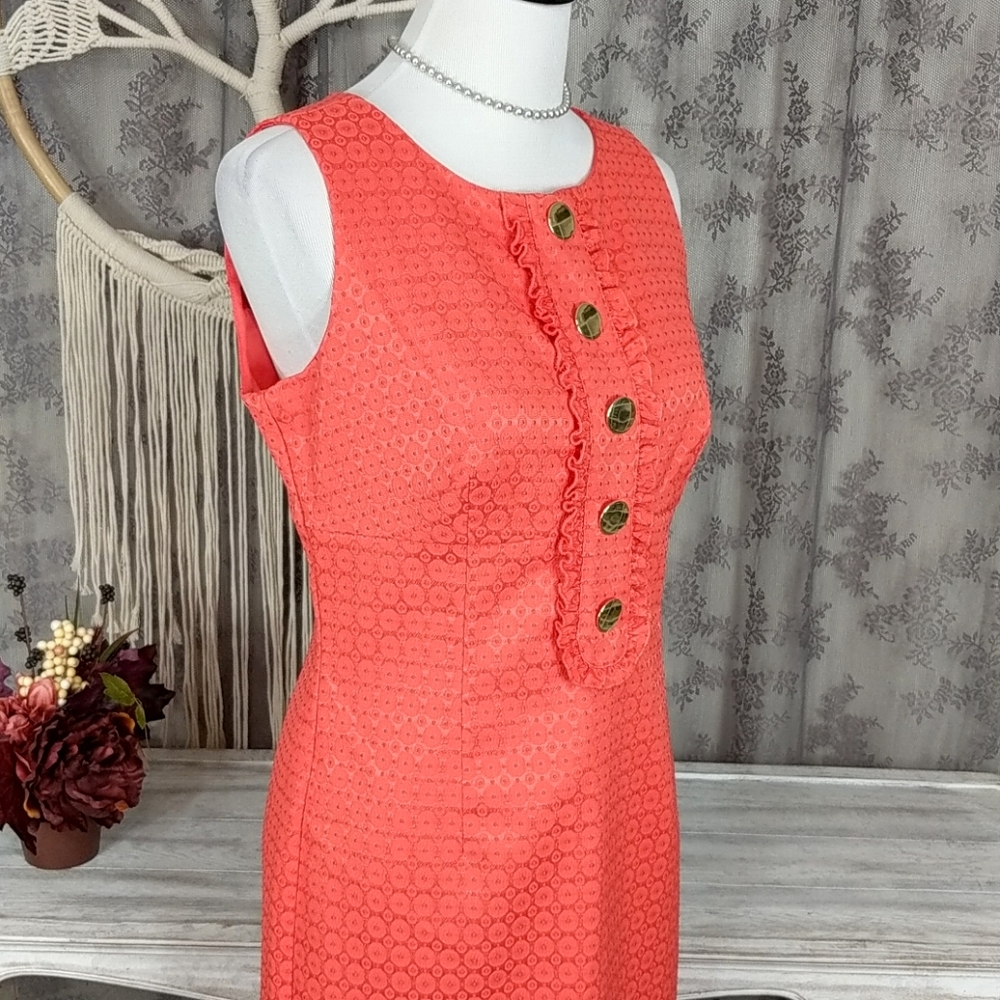 London Times coral brocade dress - Picture 7 of 10